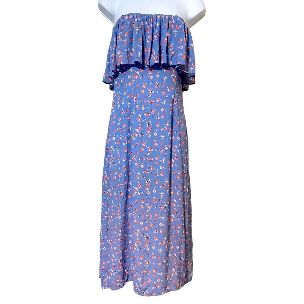 Flynn Skye Fiona Falling‎ Flora Blue / Pink Midi Dress Size Small